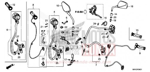 SCHALTER/KABEL (CRF1000D/D2/DL/DL2) CRF1000D2J de 2018